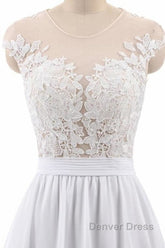 Cap Sleeve Appliques Chiffon A-line Wedding Dresses